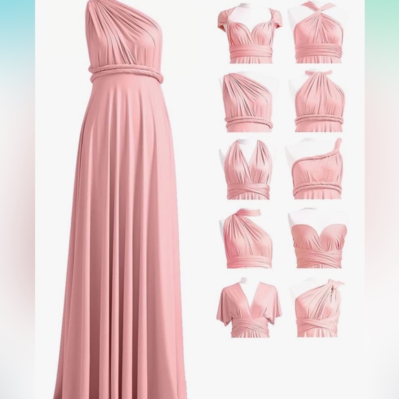 Dusty Rose infinity Convertible Maxi Dress - Picture 1 of 6